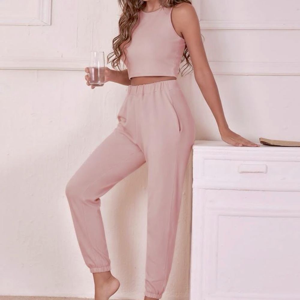 Pink tank top and pajama set